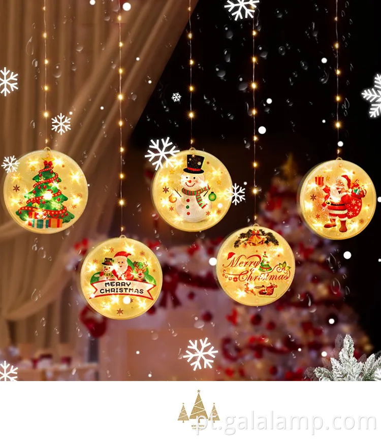 Luzes de fadas LED encantadoras com projetos de Papai Noel e Elk